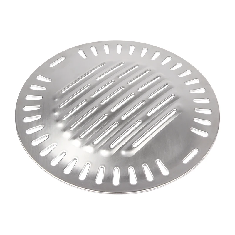 Pinniu Korean stainless steel BBQ grill plates grill pan 29.5cm 33cm round barbecue sus304 for restaurant easy clean roasting