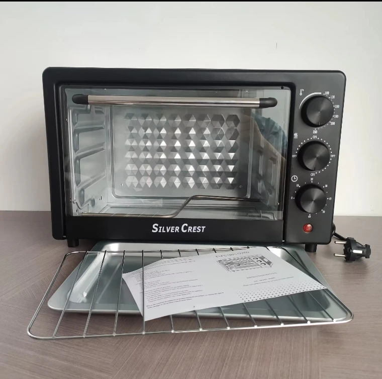 Silver crest mini 25L capacity electric oven home use 1500w multifunctional portable baking oven