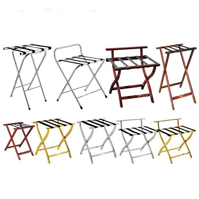 
Stainless Steel Strong Metal Luggage Rack For Hotel Folding Tray Stand 