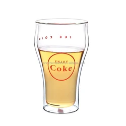 hand made promotional double wall glass beer mug