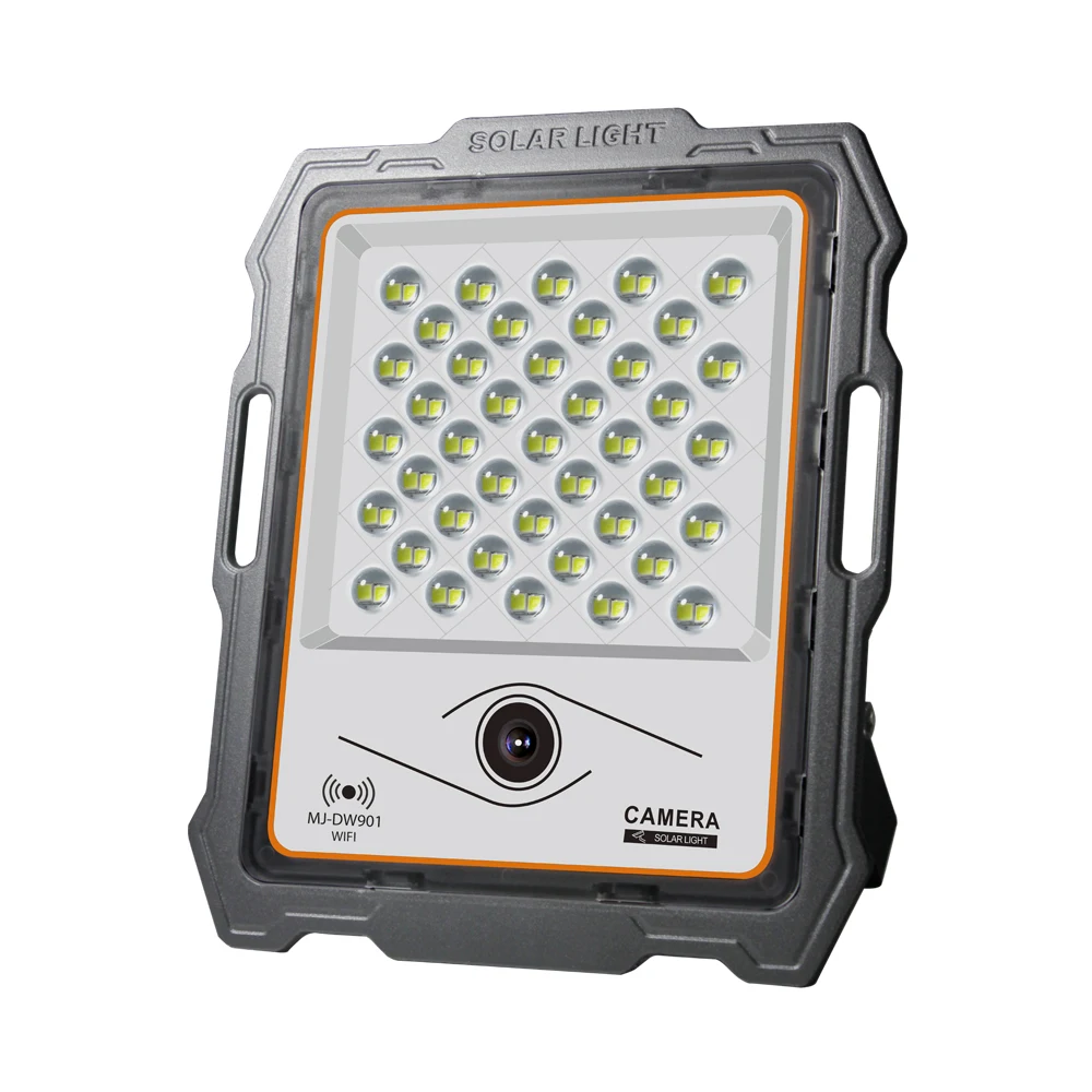 Source manufacturer Solar LED Floodlight With 1080P CCTV Monitor 100W 200W 300W 400W hidden camera solar light