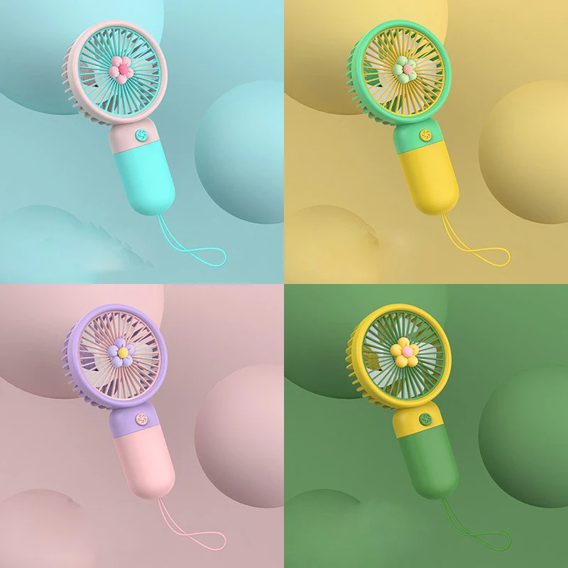 Creative Desktop ventilador Outdoor Portable Fan USB Charging Mini Handheld Fan Flower Fairy Hand-held Rechargeable Pocket Fan