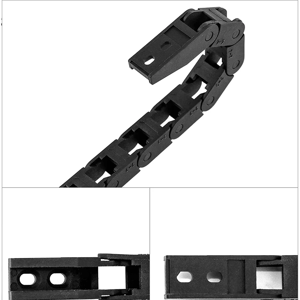 R18 7x7mm Drag Chain Cable Wire Carrier Nylon Non-openable Type 1 Meter with End Connectors