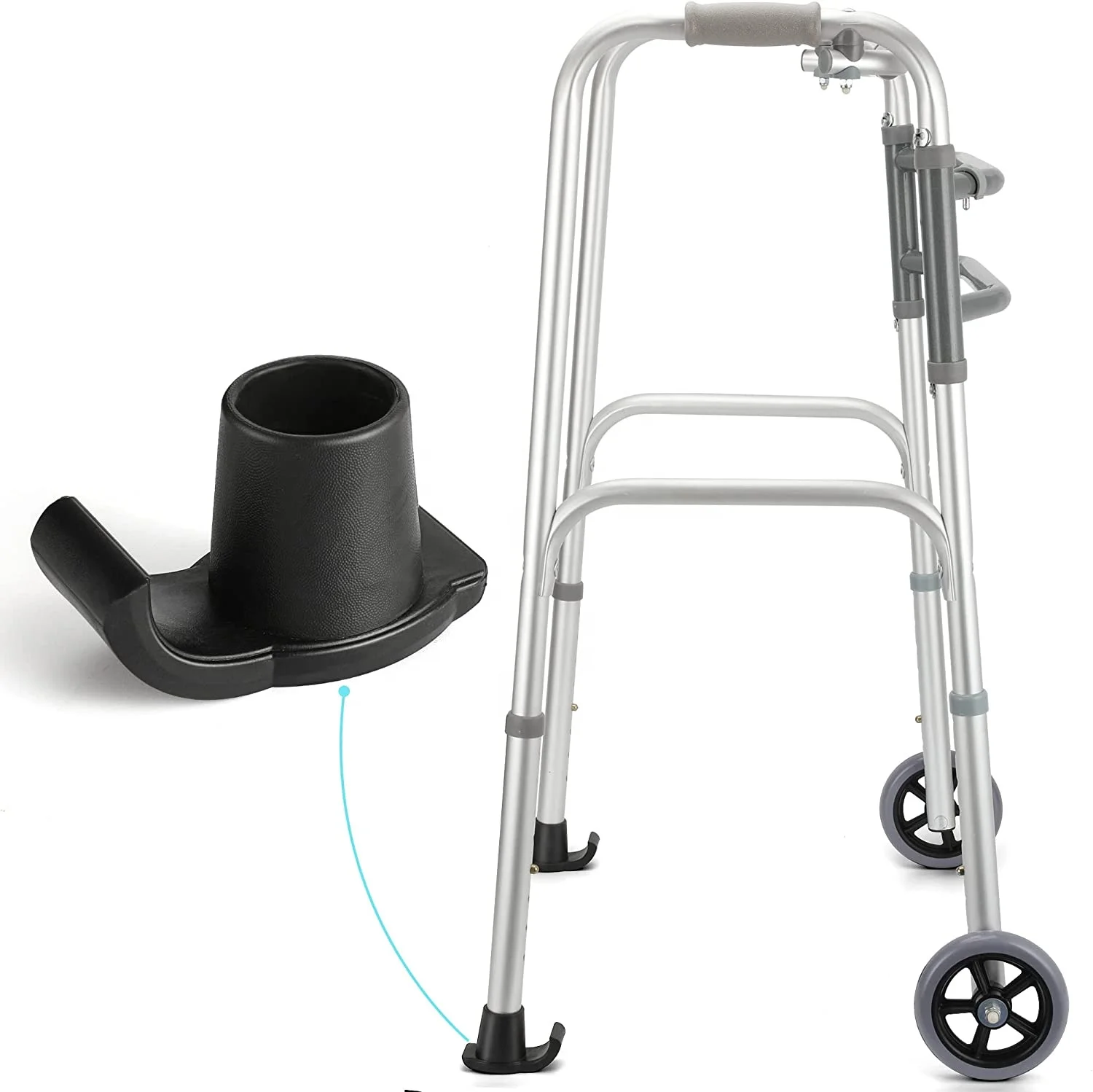 Walker SKi Glides for 11/8-inch Tube, Universal Fit Walker Feet Glides, Walker Accessories, for1plus 1/8 Inch Tubes, One Pair