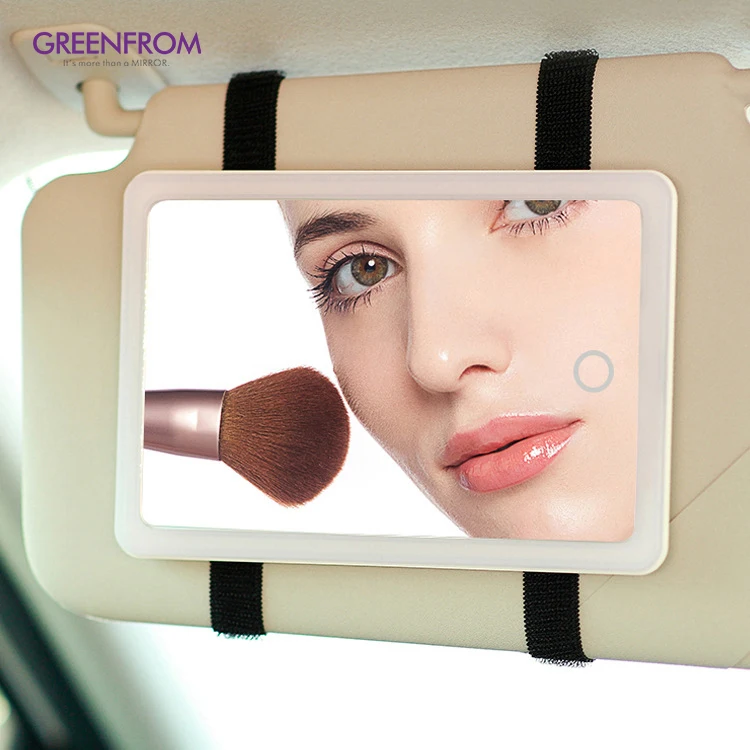 Car Interior Mirror Portable Led Car Makeup Mirror Auto Visor Cosmetic Car Makeup Mirror With Led Lights