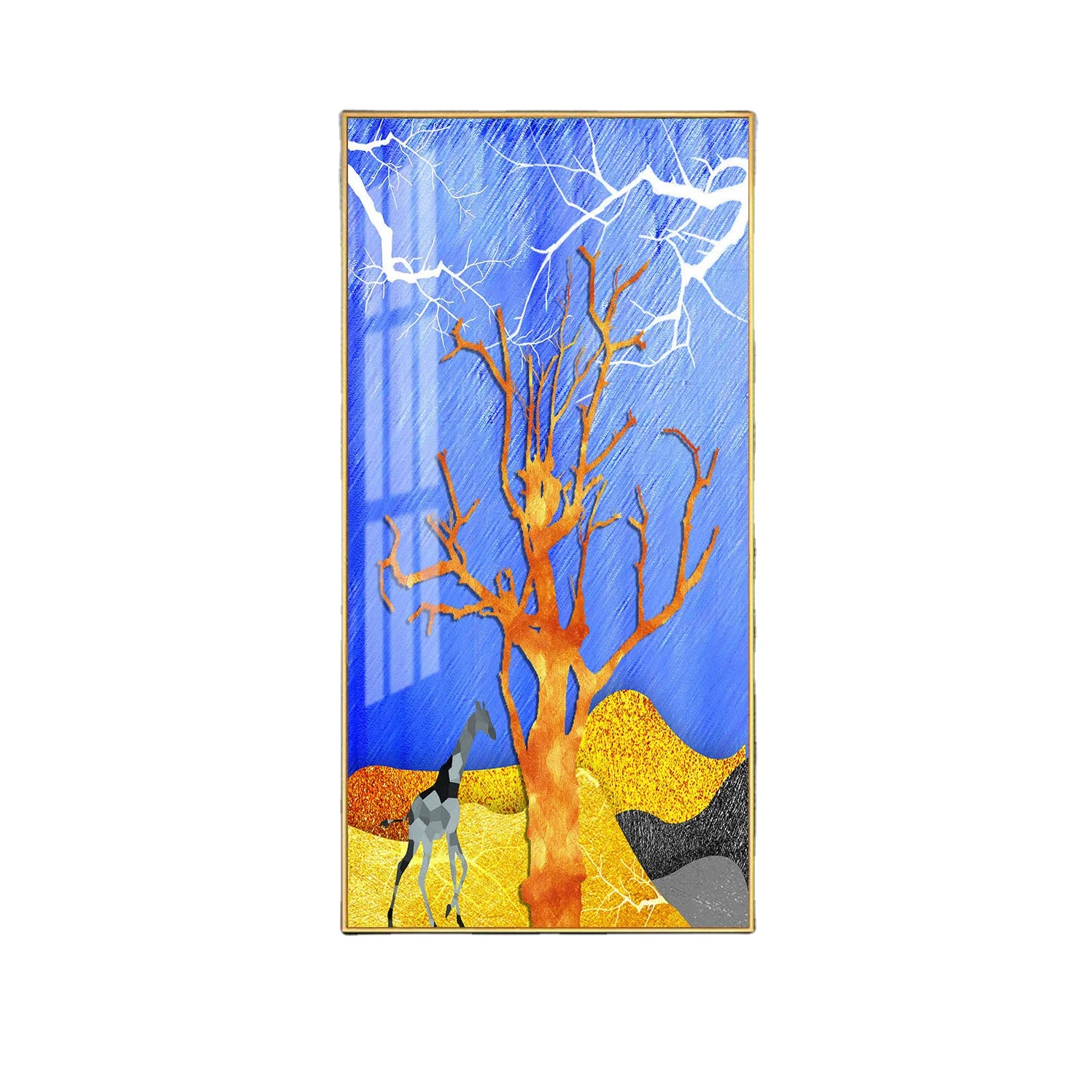 Professional nature scenery gold money tree landscape canvas painting beautiful simple wall paintings