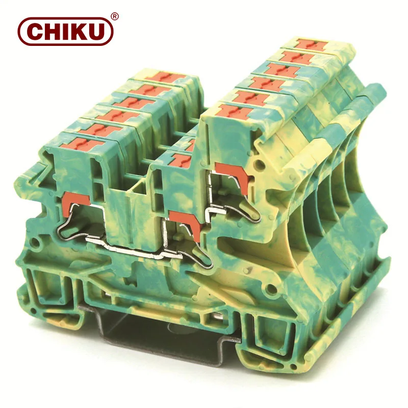 CHIKU UL Spring Push In Connector RPI 4-TWIN Din Rail Terminal Blocks 1000V for Wiring