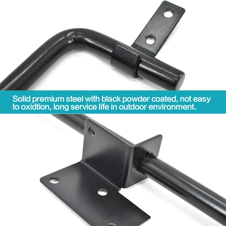 rods metal door 2 pack black door hardware cane bolt heavy duty gate rod steel black pack magnet curtain