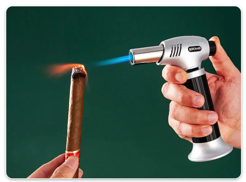 Hot Selling Wholesale Price Torch Lighter Gas Windproof Custom Logo Fancy Gift Box Top-grade gun Lighter