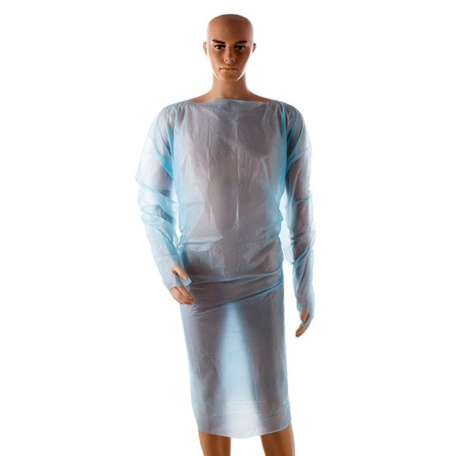 
Waterproof and dustproof disposable CPE plastic isolation gown 