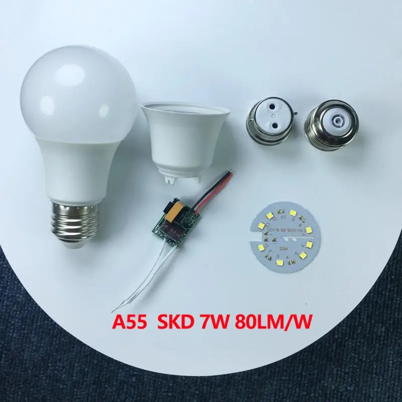 
Disassembled 3W 5w 7w 9w 12w 15w 18W 220v E27 high lumen indoor lamp led bulb Skd parts led Bulb Raw Material 