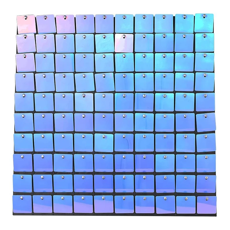 Blue Shimmer Wall Sequin Backdrop Square Panels Decoration for Wedding Events Advertising Sign Photography Background