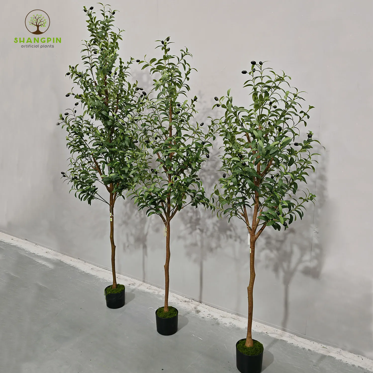 Faux Olive Tree 5 6 7ft Realistic Potted Silk with Artificial Green Leaves Big Fruits for Home Office Living Room Bedroom Decor