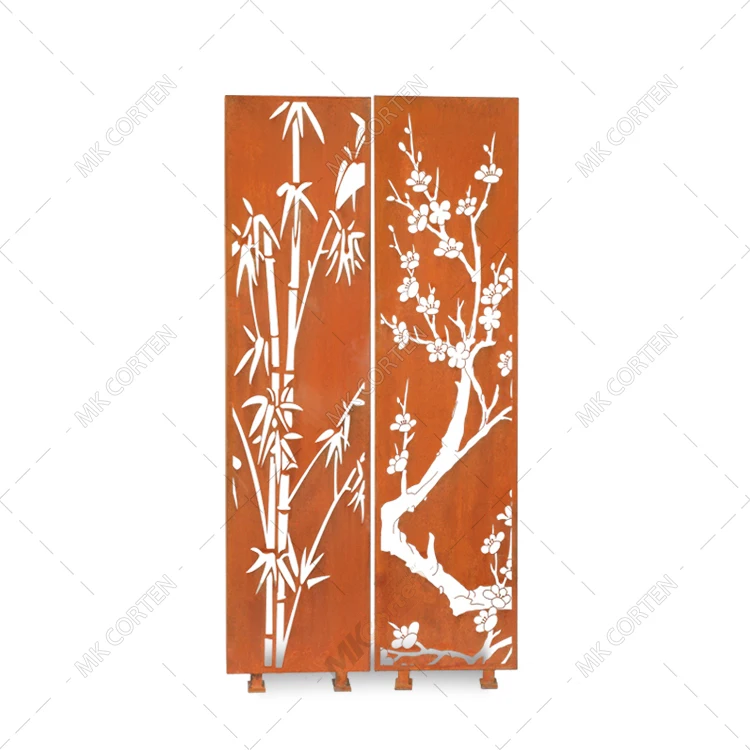 Customized Corten Steel Metal Garden Decorative Screen Weather Resistance Plate