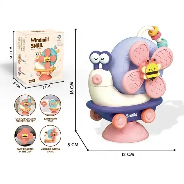 Лидер продаж Детские интерактивные спиннинговые игрушки Мультяшные в форме улитки ветряная мельница качественные детские музыкальные вращающиеся с колесиком