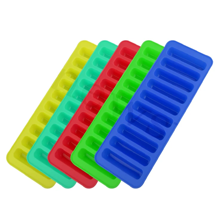 BPA Free Reusable Easy Release Food Grade Silicone Narrow Ice Stick Cube Trays For Small Mouth Sport Water Bottles