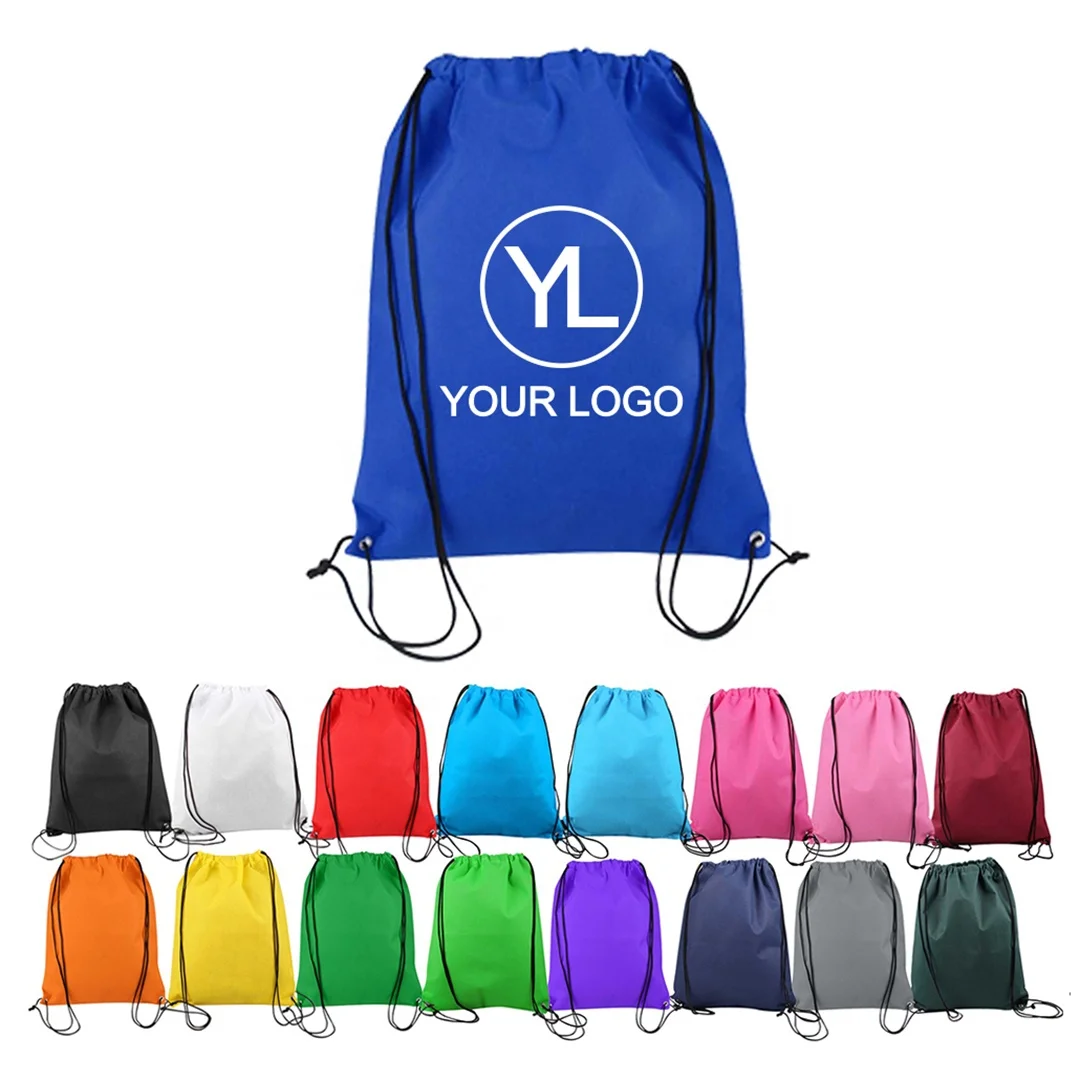 Promotional Giveaway Sports Gift Eco Friendly Water Resistant Non Woven Drawstring Bag Backpacks