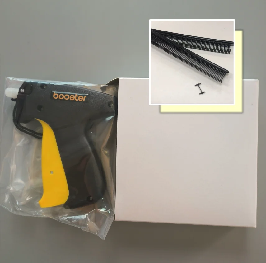 Micro Stitch Gun for Clothes Tag Attacher Gun Kit Includes 1000 Black and 1000 White Micro Fasteners for Clothes Labeler
