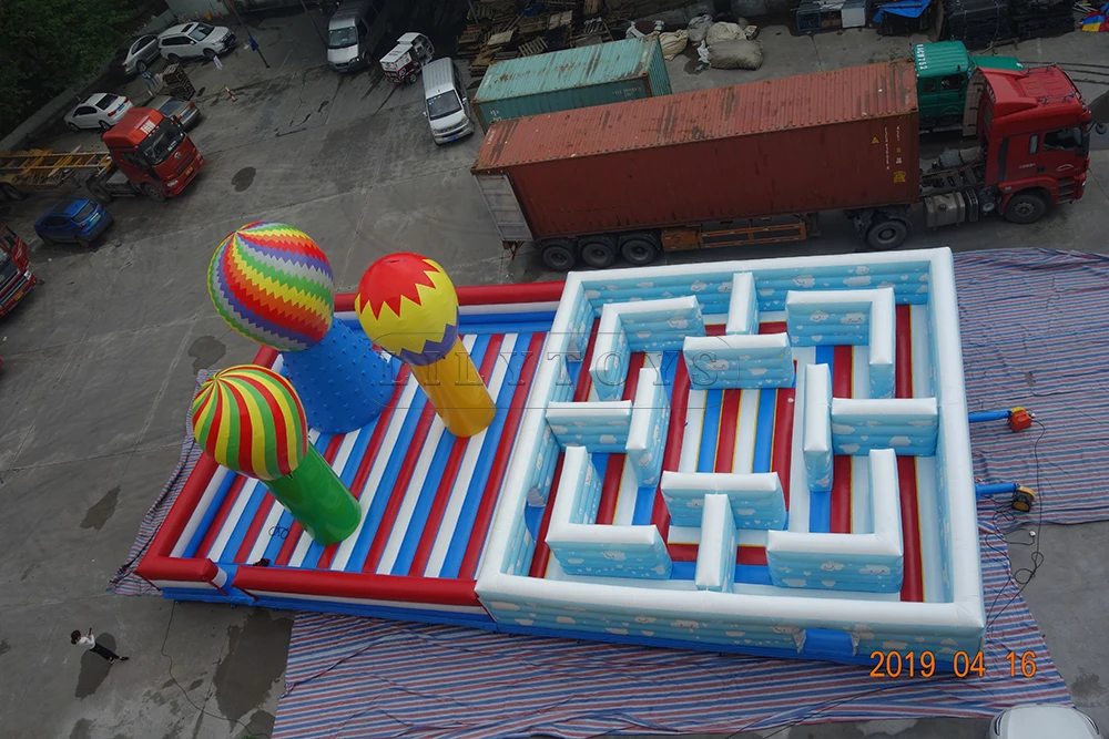 inflatable obstacle course indoor playground outdoor amusement park equipment inflatable fun city