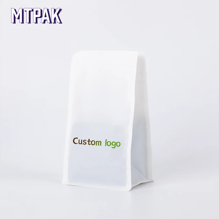 100% recyclable custom logo printed zip lock coffee bean bag with valve