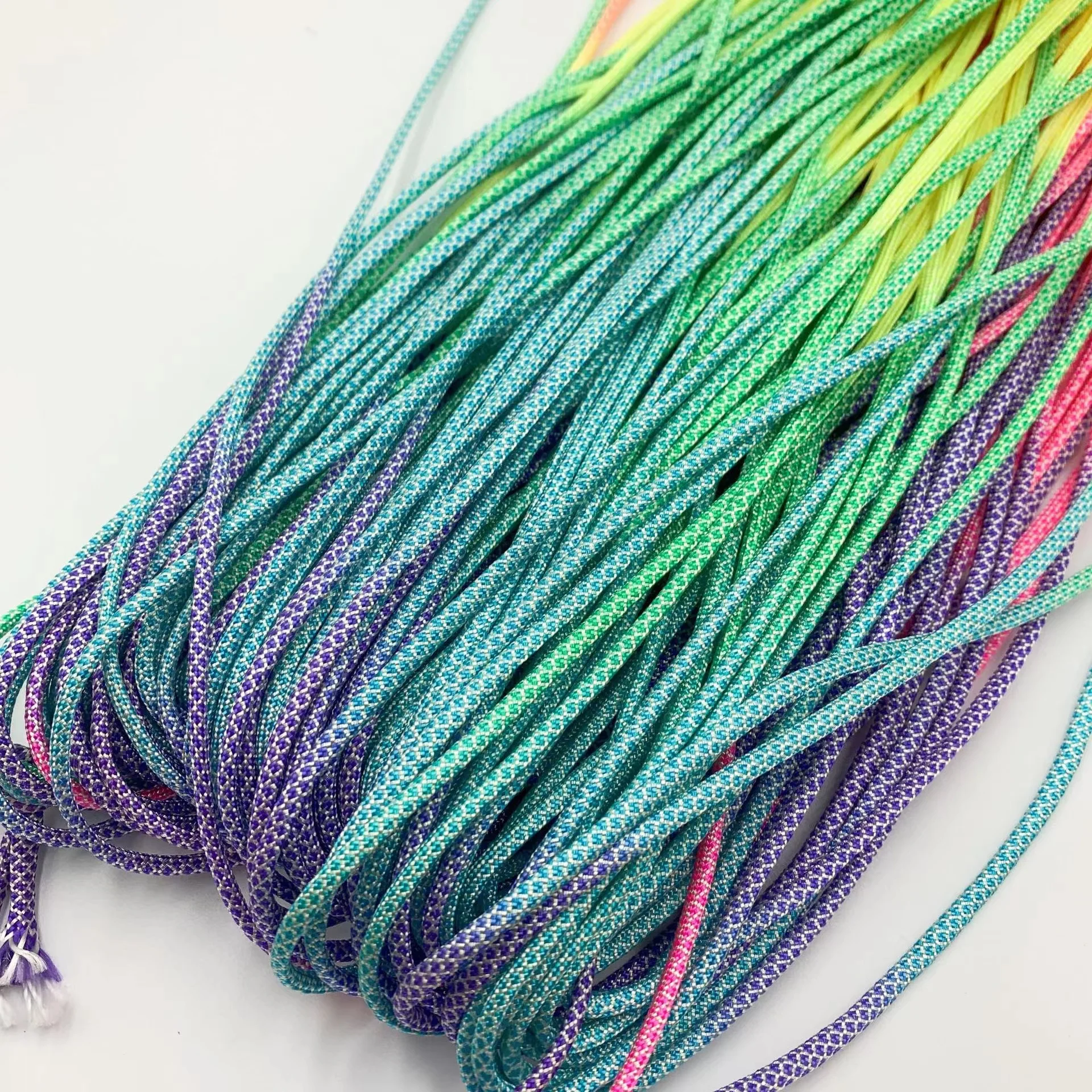 4mm Shoelace Round Dyed Color Shoe Lace Rainbow Shoe Rope Custom Metal Tips