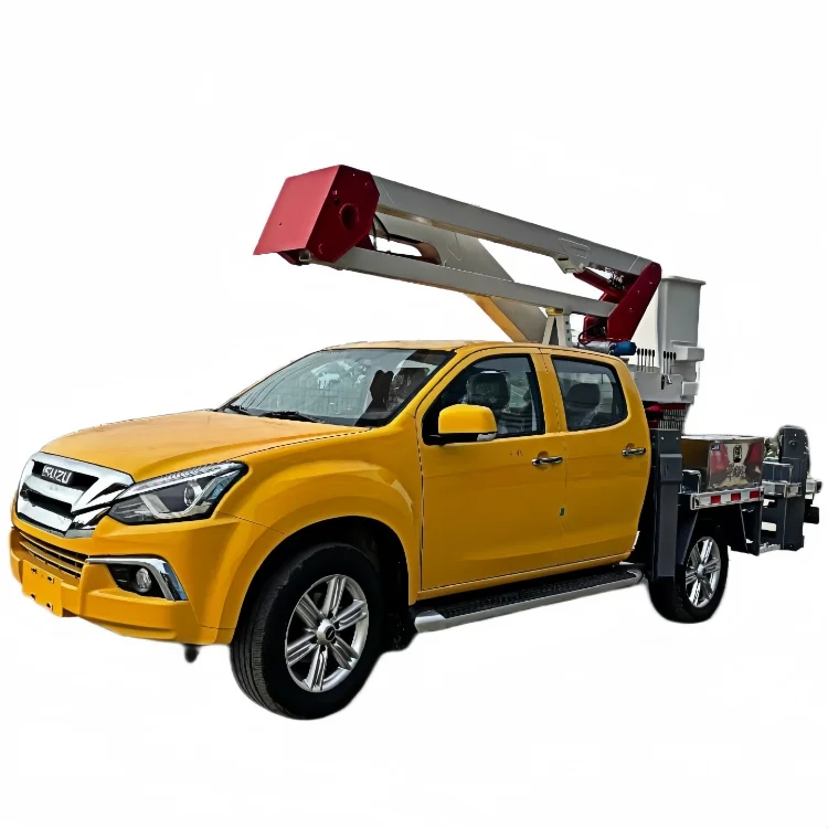 Isuzu pickup 14 m insulated bucket truck V-type support leg aerial work vehicle for electric power  maintenance in narrow road