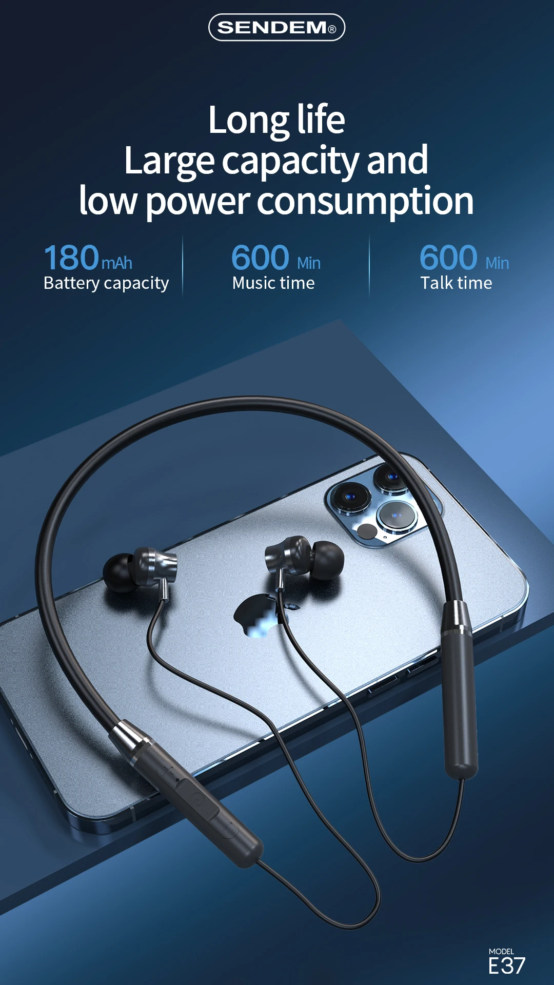 SENDEM blue-tooth headphones oneplus neckband 730 fly 9 warless earphone wireless on the neck band headset