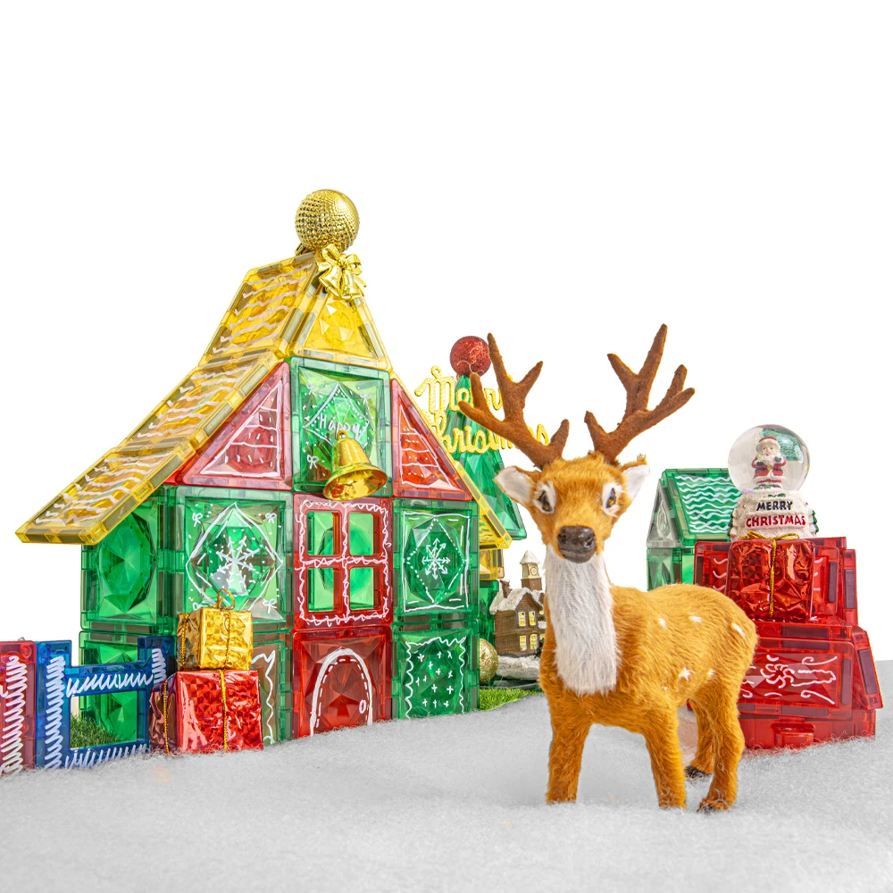 Fast Delivery Christmas Kids Toy Gift Magnetic Tile Magnetic Building Block 3d STEM Educational Kids Magnetic Building Tiles