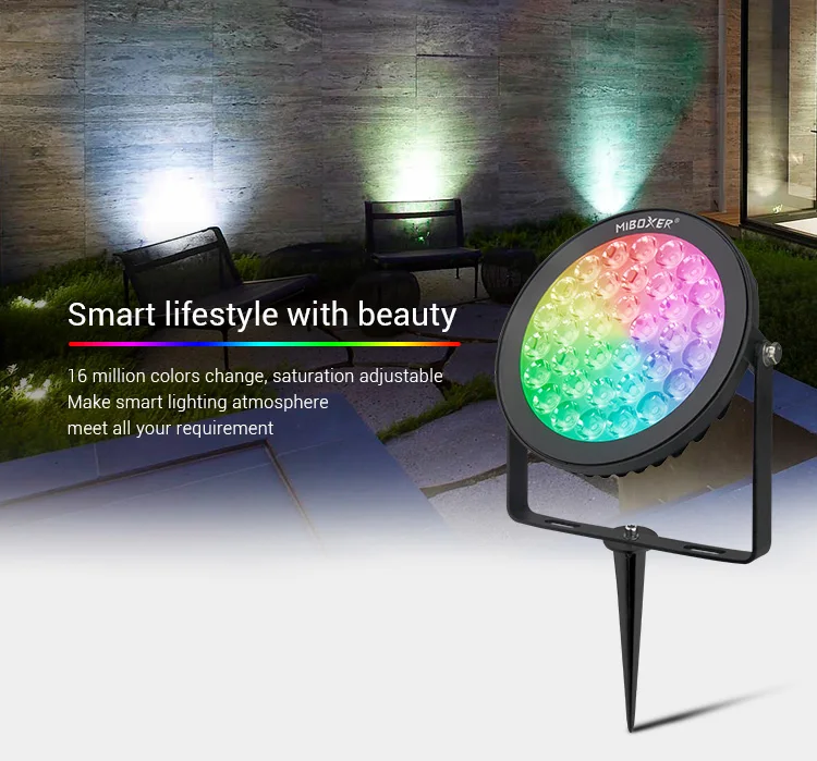 Miboxer FUTC03 15W RGB+CCT LED Garden Lamp AC100~240V Waterproof IP65 colorful lights Lawn Lamp