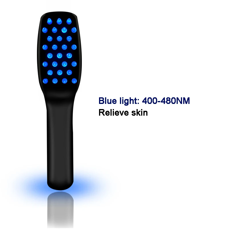 Anti Hair Loss Massage Therapy Infrared Red Blue Light Vibration Hair Massage Brush Electric Laser Hair Growth Comb