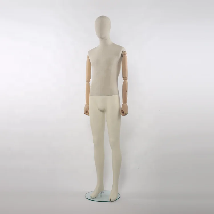 store window display fabric male mannequin men wrapping menichini with wooden arms for store display