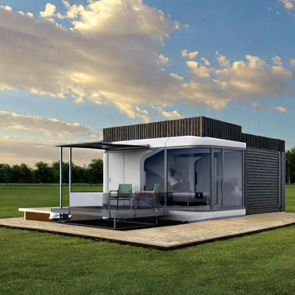 Luxury Modern Prefabricated Steel Structure Mobile Prefab Camp Space Capsule Container Houses for Hotel Use