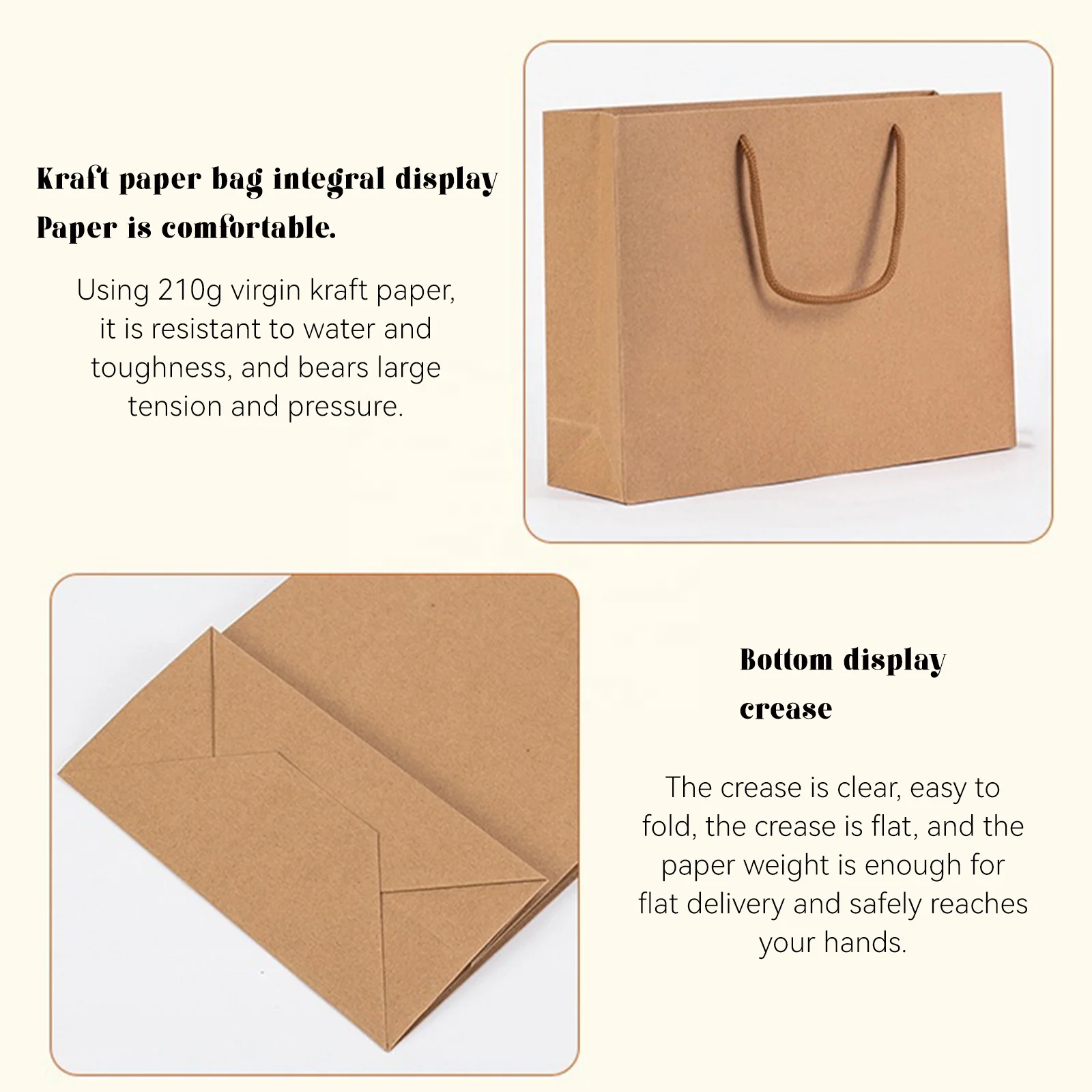 Custom Kraft Paper Bag with Handle for Clothing and Shoes Personalized with Your Own Logo Advertising Packaging bag Shopping Bag