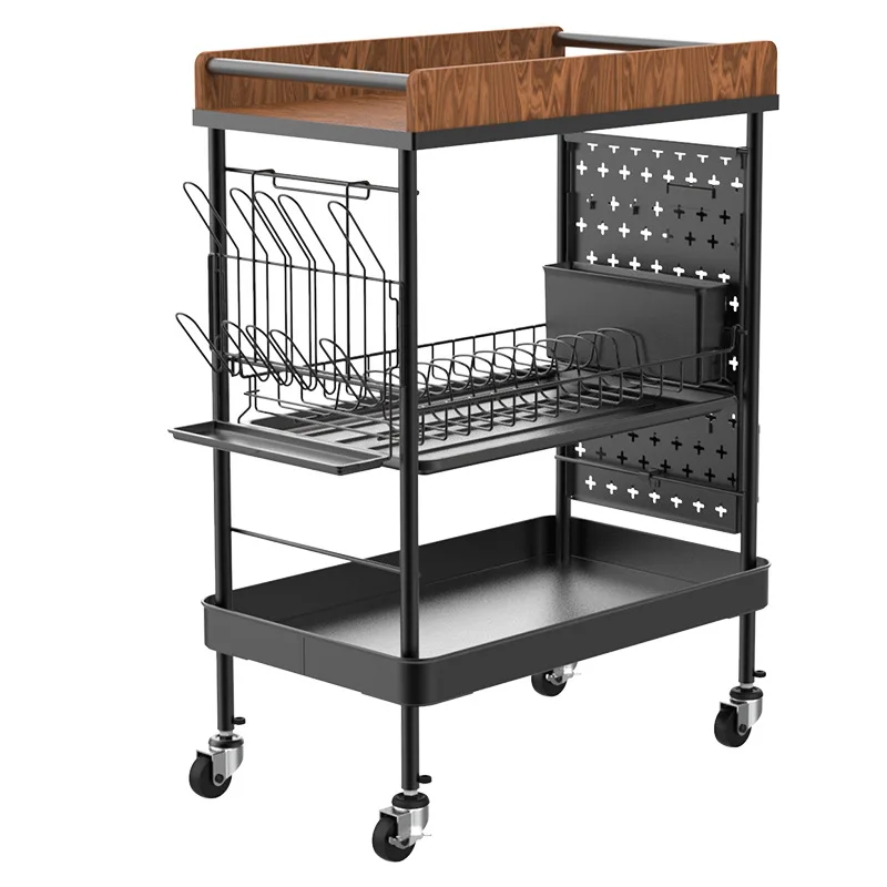 Trolley Dish Rack Condiment Storage Rack Snacks Under The Table Shelving Living Room Organizer Movable Floor Shelving