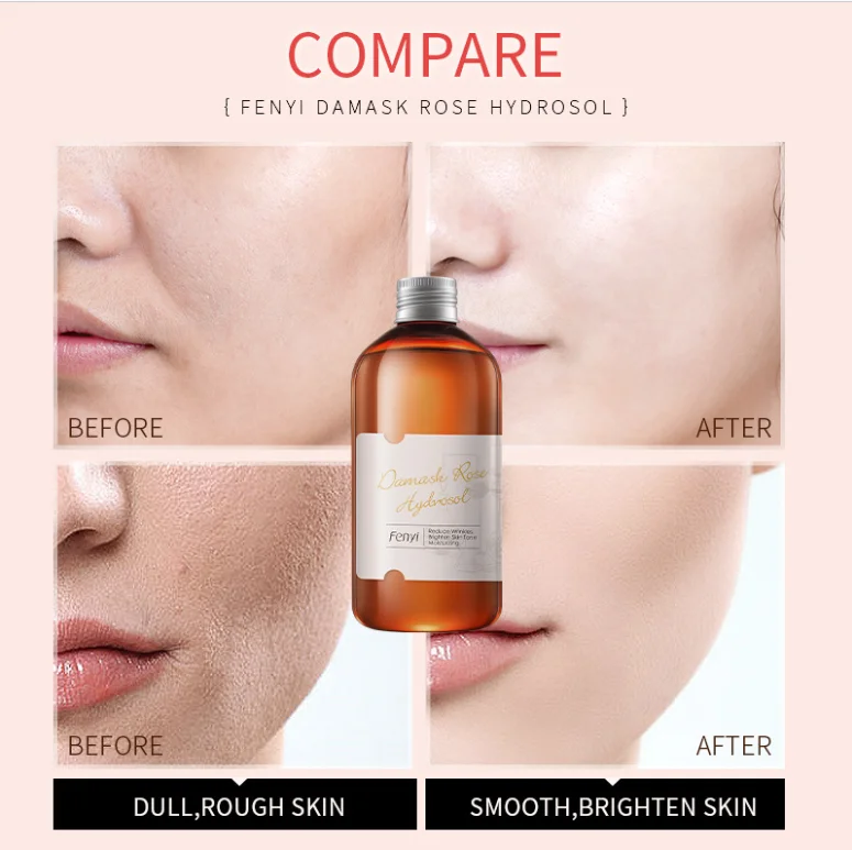 100% Pure Natural Hair Skin Body Hydrosol floral waters Spray Mist Rose Water Facial Toner