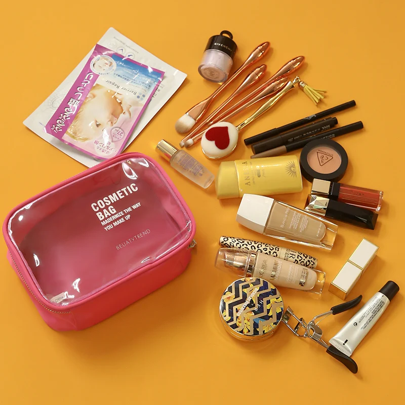 Wholesale Women Makeup Pouch PVC Waterproof Organizer Bags Waterproof Clear Cosmetic Bag for Travelling