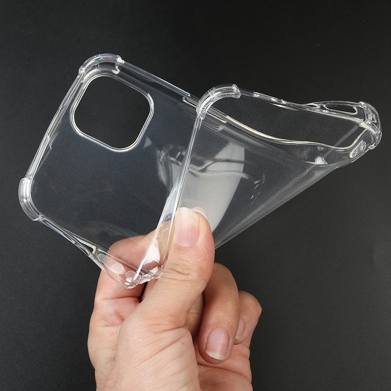  Transparent Phone Case For iPhone 13 12 11 mini Pro MAX XS XR 8 7 Plus Samsung S21 A22 TPU Protective Shockproof Clear