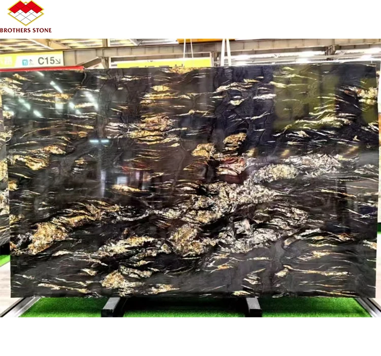 Modern Natural Black Gold Marble Stone Stair Steps Tile High Quality Cheap Price Black and Gold Marble Kitchen Countertop