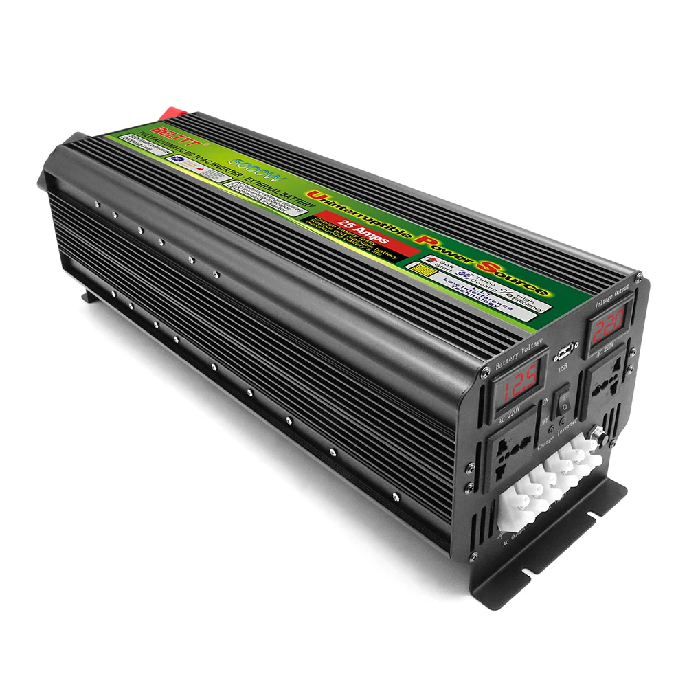 Belttt портативная тележка инвертор 5000W 12v 220v солнечные фотоэлектрические сети UPS инвертирующий усилитель мощности с зарядным устройством