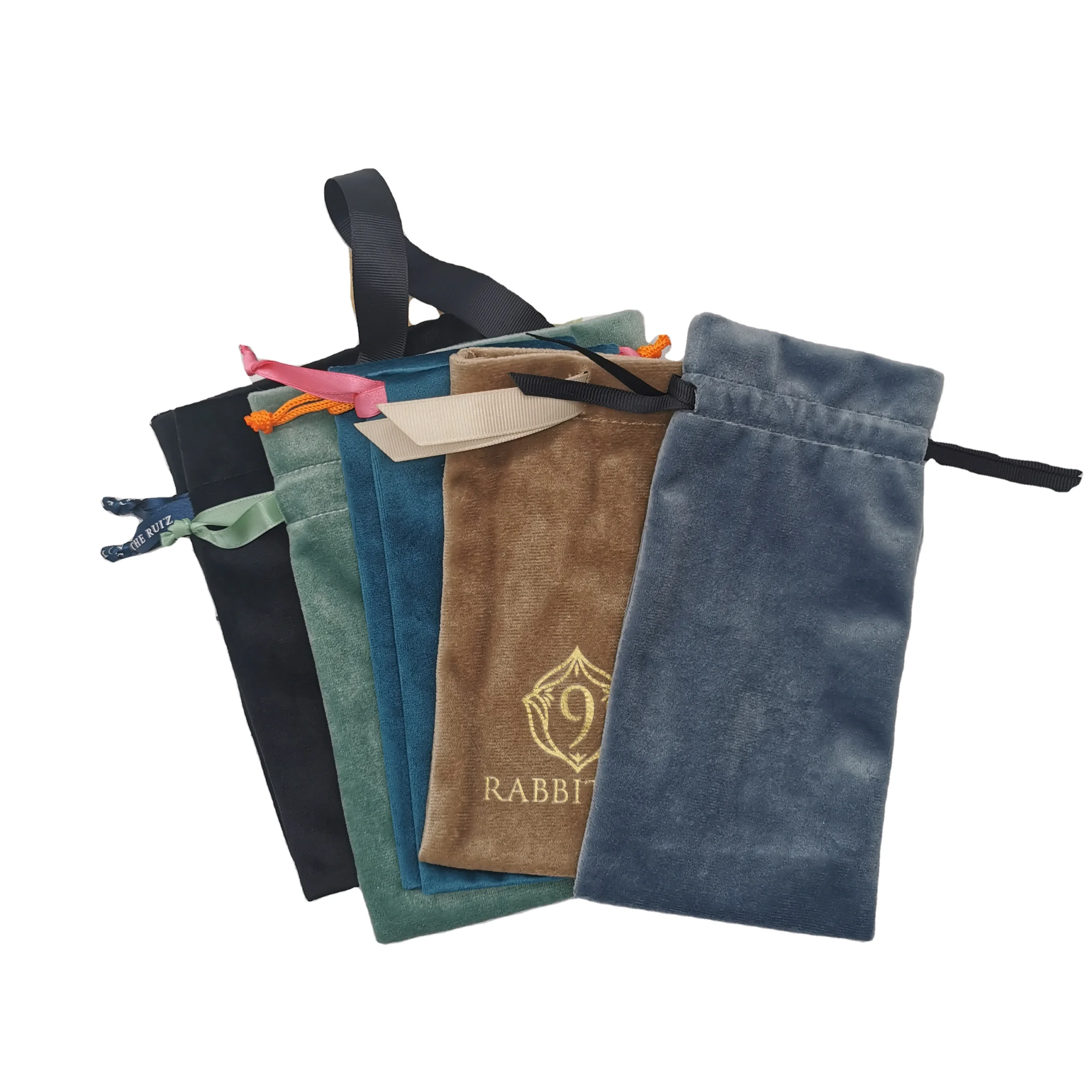 Роскошный мягкий бархатный мешочек для ювелирных изделий с логотипом на заказ, косметические упаковочные сумки для макияжа