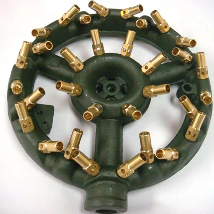 Kitchen Utensils Round 10 Inch 32 Brass Nozzle Tip Cast Iron Ng Lpg Gas Jet Burner For Cooking