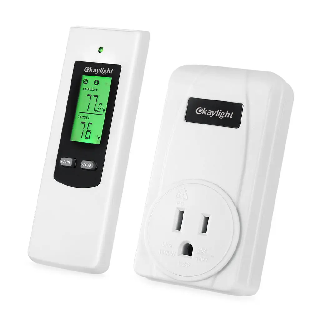 Wireless RF Temperature Controller Thermostat With LCD Remote Control Home Smart Thermostat Socket