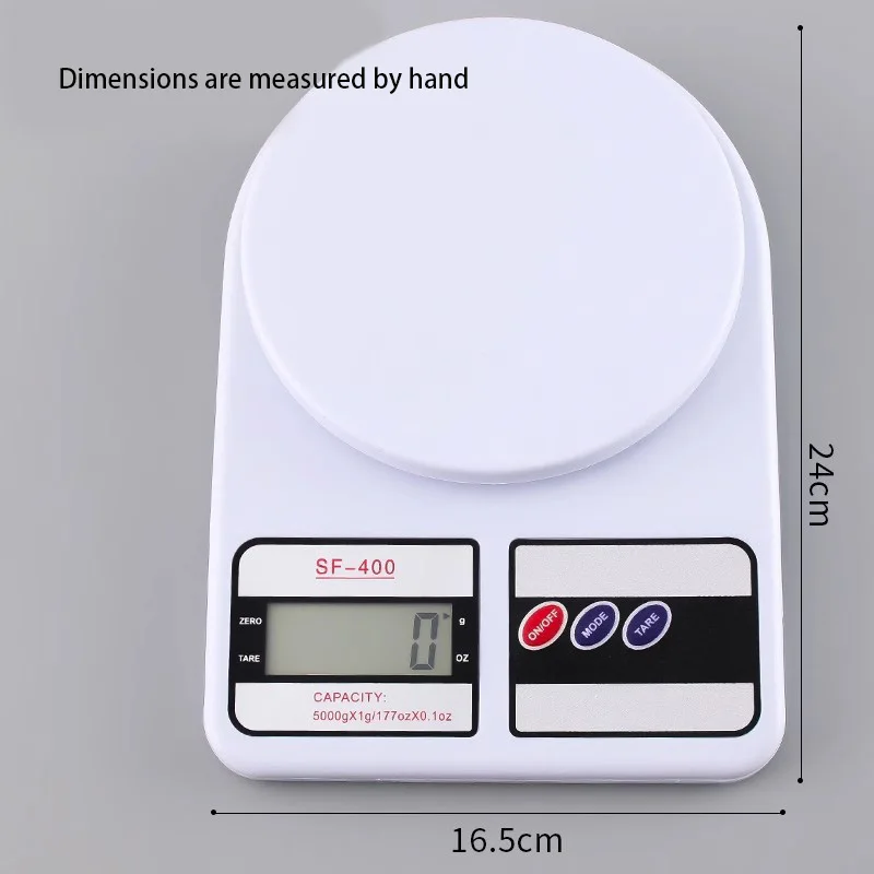 SF400 Kitchen Scale 10kg High Precise Digital Food Scale ABS Plastic Manual LCD Display Electronic Scale Measuring Weighing 1g