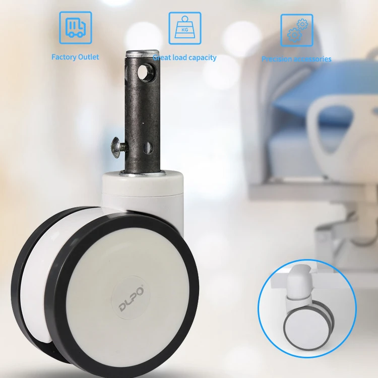 Съемные транспортные ролики DLPO, утопленный центральный замок, Больничная кровать, колесо, медицинский ролик