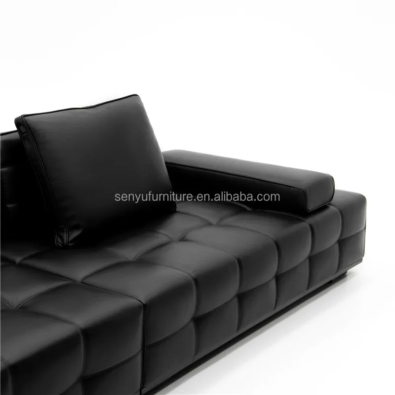 Italian Luxury Leather Sofa High Quality Modern Style Straight Modular for Living Room Hall Villa