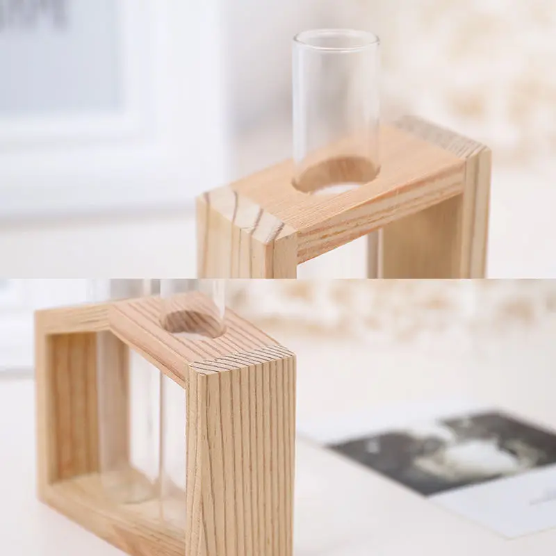 Simple nordic style test tube glass vase decoration creative scindapsus aureus hydroponic plant container home  decoration