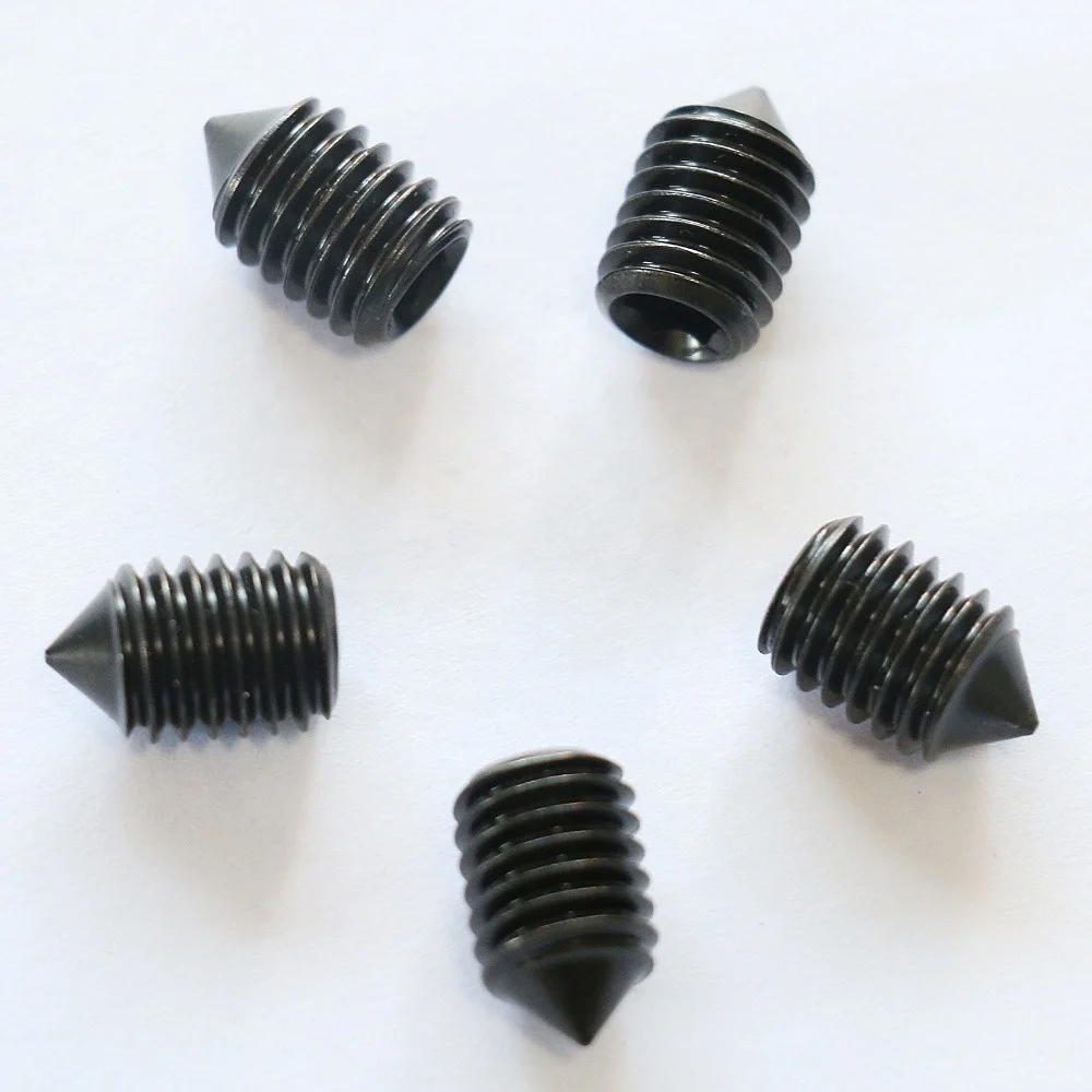 Винты с шестигранной головкой из черного цинка с конусной точкой