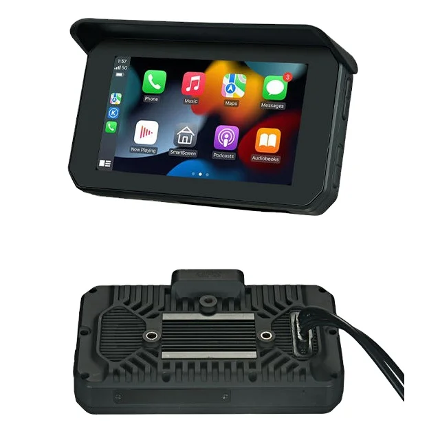 Top 5inch Waterproof Wireless Android Auto Carplay Screen for Motorcycle Navigation With 2 cameras Motorbike Dvr Dashcam