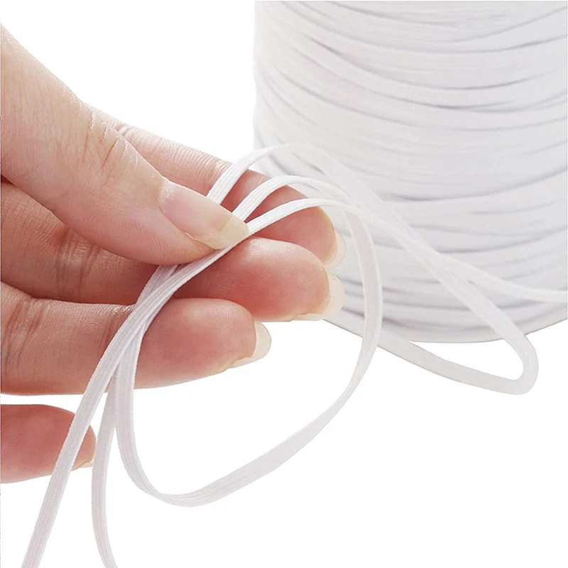 High Strength 2.5mm Round Bungee Stock Black White Nylon 3mm Earloop Elastic Cord Band Elastic Thread for earloop cord