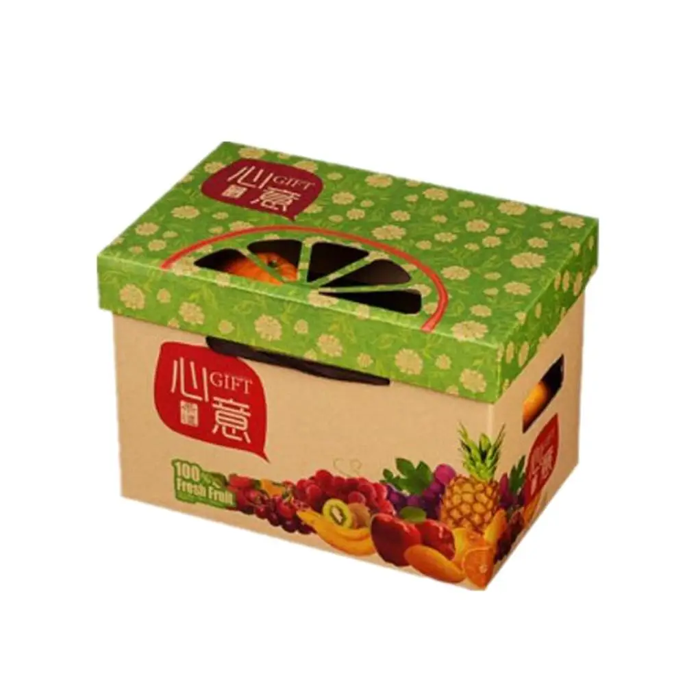 Cardboard paper logo design printed fruit and vegetable packaging box